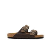 Birkenstock Arizona VL LEOI 1030722 Dark Tea Koyu Kahverengi Süet ve Yağlı Deri Erkek Çift Bantlı Terlik