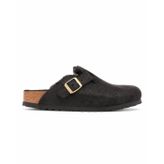Birkenstock Boston VL Shearling 1030303 Black Suede Shimmering Siyah Işıltılı Süet Unisex Kapalı Terlik