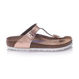 Birkenstock Gizeh SFB NL Metallic 1005048 Copper Bakır Hakiki Deri Kadın Parmak Arası Terlik