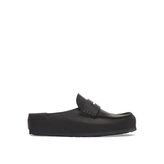 Birkenstock NAPLES LEOI WRAPPED Siyah Erkek Deri Taban Topuk Terlik