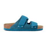Birkenstock Uji VL NU 1026767 Deep Turquoise Turkuaz Süet ve Nubuk Deri Unisex Çift Bantlı Terlik
