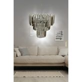 Birsen Aydınlatma Aliza Beyaz 30X30 Cm'lik Kristal Taşlı Lüks Avize - Yatak Odası - Salon - Mutfak - Hol - 1