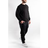 Bisiklet Yaka Basic Sweatshirt Siyah M