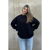 Bisiklet Yaka Basic Sweatshirt Siyah XL