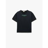 Bisiklet Yaka Baskılı Kısa Kollu Sweatshirt