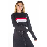 Bisiklet Yaka Siyah Kadın Sweatshirt