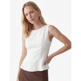 Bisiklet Yaka Slim Fit Peplum Bluz