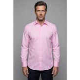 Bisse Pembe Regular Fit Pamuk Cepsiz Klasik Uzun Yaka Gömlek