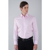 Bisse Pembe Regular Fit Pamuk Cepsiz Uzun Basic Gömlek