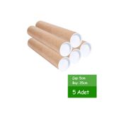 BiWini 5 Adet Postüp Kapaklı Silindir Kutu Karton Rulo 5 Cm X 35 Cm