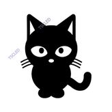 Bıyıklı Kedi Sticker Yapıştırma 17cm