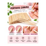 BİYUTREND Portakal Çubuğu Tırnak Et Itici Ahşap Çubuk -50'li