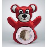Bk Gift 03 Sevimli Kirpi Tasarımlı Kırmızı Ayıcık Yastık