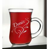 Bk Gift Kişiye Özel Isimli Keyif Kulplu Çay Bardağı-1, Arkadaşa, Sevgiliye Hediye, Ev Hediyesi, Doğum Günü Hediyesi - Renk - Renkli