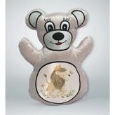 BK Gift Sevimli Aslan Tasarımlı Krem Ayıcık Yastık