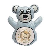 BK Gift Sevimli Aslan Tasarımlı Mavi Ayıcık Yastık