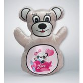 BK Gift Sevimli Panda Tasarımlı Krem Ayıcık Yastık-5