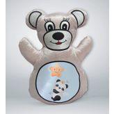 BK Gift Sevimli Panda Tasarımlı Krem Ayıcık Yastık-7