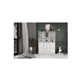 BKConcept KTP-1071-Ç 4 Kapaklı Çekmeceli Raflı 97 cm Beyaz Kitaplık