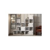 BKConcept KTP-1233-Ç 4 Kapaklı Raflı Basamaklı 170 cm Beyaz Kitaplık