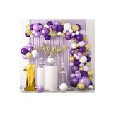 Bkmc 60 Adet pullu balon 1 Yaş Macaron Mor Balon Zinciri Seti Gölge Mor Altın Balon Dekorasyon bmcNM773