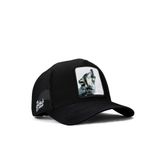 Black Börk V1 Kurt Logolu Siyah Trucker Şapka