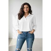 Black Project Cepsiz Oversize Gömlek - L - XL - Beyaz