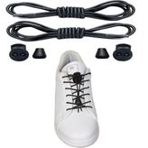 Black Vein Siyah Akıllı Bağcık, Pratik Lastikli Ayakkabı Bağcığı, Spor, Çocuk, Klasik ve Bot Bağcığı, 100 cm