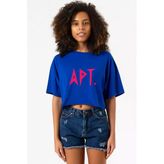 Blackpink Apt Mavi Kadın Crop Tshirt