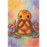 BLANK Musical Notebook - Animal Orchestra - Turtle with Harmonica: 6 x 9", 100 pages, 6 staves per page
