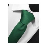 BLC Basic Line Co. Ekstra Ince Yeşil Renk Düz Slim Fit 4 Cm Genişliğinde Kravat Mendil Seti Slim Fit Dar
