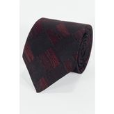 BLC Basic Line Co. Siyah & Bordo Karelerin Zarif Uyumu - Özel Tasarım Mikrofiber Kravat ve Mendil - 7 cm Modern Kesim