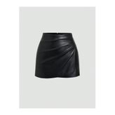 blck & premium Deri Mini Etek