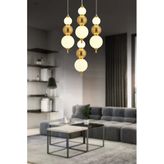 Blessa 4Lü Yuvarlak Siyah Eskitme 3 Renkli Led Avize