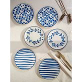 Bleu Fleur 6Lı Pasta Tabağı Seti- 19 Cm.