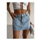 Bliss Kadın Mini Denim Etek Basic Jean Etek Yazlık Şık