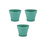 Bliss Store Yalı Saksı YS02 – 3'lü Set, Yeşil | 1.7 Litre, 160 mm Ağız Çapı | Alt Sulamalı Modern Plastik Saksı