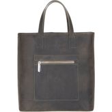 Bloomtote Valetto Cypress Hakiki Deri Omuz Çantası / Tote Bag - 28 x 29 x 12 cm - Yeşil - Kahverengi