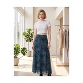 BLOUSE Retro Çiçek Desenli Uzun Etek