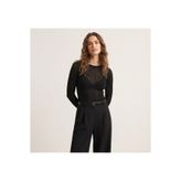 BLOUSE Vücuda Oturan Transparan Görünümlü Triko Kumaş Örme Bluz