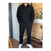 blucombin Erkek Baggy Polo Yaka Fitilli Sweatshirt Eşofman Altı Kışlık Alt Üst Takım