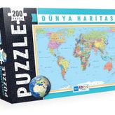Blue Focus 200 Parça Dünya Haritası Puzzle