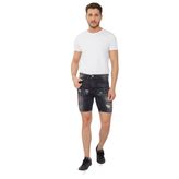 Blue White Erkek Baskı Desenli Jean Şort, Antrasit