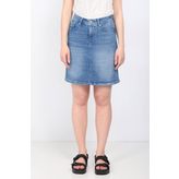 Blue White Kadın Açık Mavi Jean Midi Etek