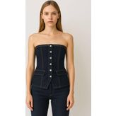 Blue White Kadın Denim Büstiyer