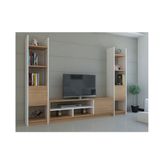 BMdekor Elips Beyaz-Teak Tv Ünitesi