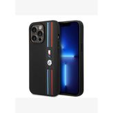 BMW iPhone 14 Pro Max Tricolor Örgü Deri Kılıf