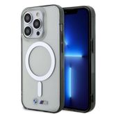 BMW iPhone 15 Pro Max Silver Ring Şeffaf MagSafe Uyumlu Kılıf