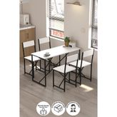 Bofigo 4lü Mutfak Seti Mutfak Masa ve Sandalye Seti Balkon Masası Cafe Seti Bulut Beyaz