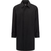 Boggi Milano Erkek Düğmeli Cepli Klasik Yaka Oversize %100 Yün Trençkot U007912 Siyah